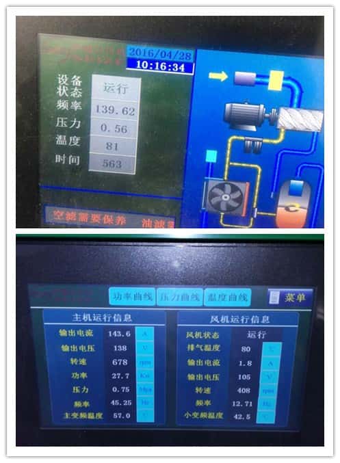 薩震節(jié)能空壓機(jī)控制面板
